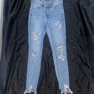 American Eagle Outfitters Ripped Blue Skinny Jeans